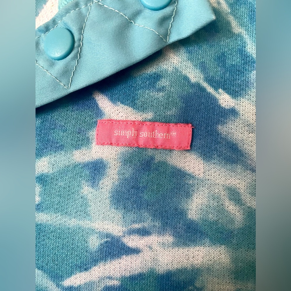 Simply Southern Pullover Sweatshirt in Teal/Blue/White Tie-Dye M - Picture 3 of 7
